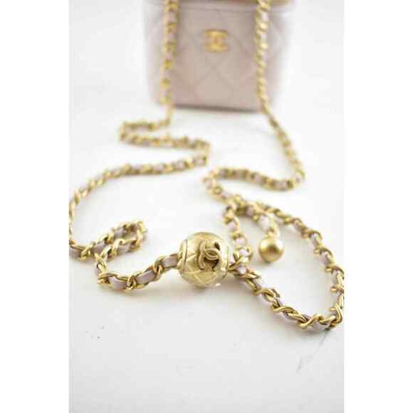 Chanel 21B Mini Purple Vanity Chain Gold Coco Pearl Crush Shoulder Crossbody Bag - Picture 7 of 12
